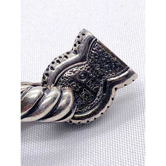 David Yurman Sterling Silver 925 18K 750 Texture Bracelet 9" - Picture 5 of 15